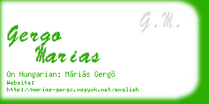 gergo marias business card